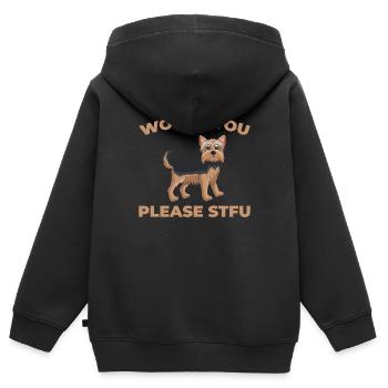 Yorkshire Terrier Stfu Would You Please Shut Up - Kids Premium Organic Zip-up Hoodie - black - Back - AI Model Kid Male (0cm)