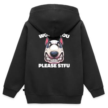 Bull Terrier Stfu Would You Please Shut Up - Kids Premium Organic Zip-up Hoodie - black - Back - AI Model Kid Male (0cm)