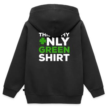 Happy St. Patrick's Day Kleeblätter - Kinder Premium Organic Zip Hoodie - Schwarz - Hinten - AI Model Kid Male (0cm)
