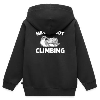 Klettern Kletterer - Kinder Premium Organic Zip Hoodie - Schwarz - Hinten - AI Model Kid Male (0cm)