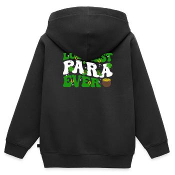 Happy St. Patrick's Day Kleeblätter - Kinder Premium Organic Zip Hoodie - Schwarz - Hinten - AI Model Kid Male (0cm)