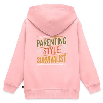 Parenting Style Survivalist 4 - Kinder Premium Organic Zip Hoodie - Rosa - Hinten - AI Model Kid Female (0cm)