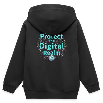 Ethisches Hacking Cybersicherheit Digitale - Kinder Premium Organic Zip Hoodie - Schwarz - Hinten - AI Model Kid Male (0cm)