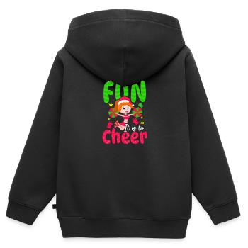 Christmas Cheerleader Spaß zum Jubeln - Kinder Premium Organic Zip Hoodie - Schwarz - Hinten - AI Model Kid Male (0cm)