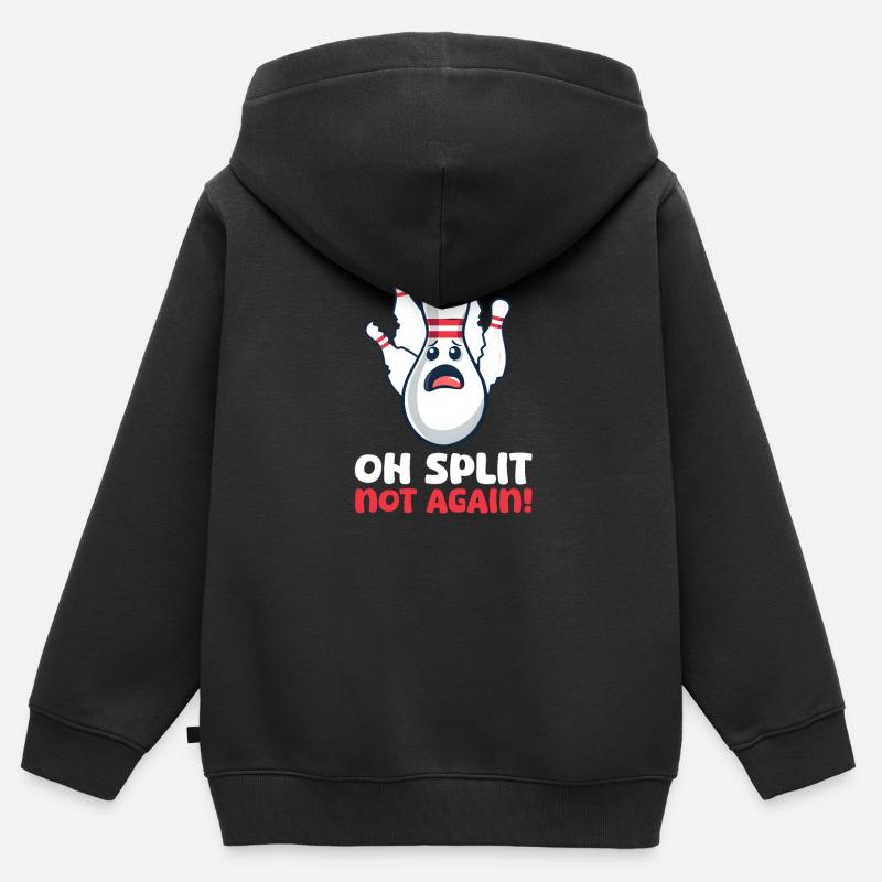 Bowling Oh Split, pas encore ! - Sweat Premium à capuche zippé enfant bio - noir
