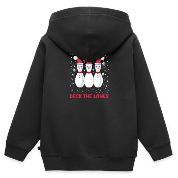 Bowling Deck The Lanes - Kids Premium Organic Zip-up Hoodie - black - Back - AI Model Kid Male (0cm)