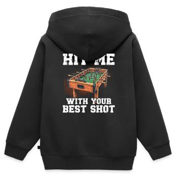 Tischfußball Tischkicker Kicker Kickern - Kinder Premium Organic Zip Hoodie - Schwarz - Hinten - AI Model Kid Male (0cm)