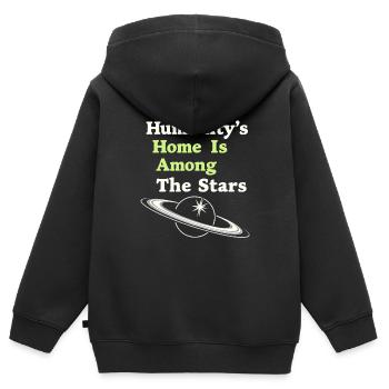Exploration spatiale Découverte cosmique - Sweat Premium à capuche zippé enfant bio - noir - Dos - AI Model Kid Male (0cm)