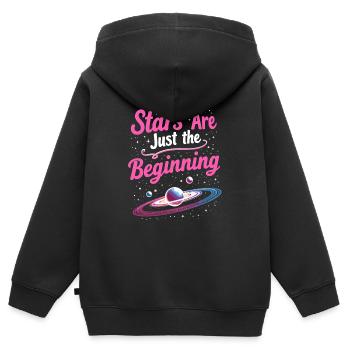 Exploration spatiale Découverte cosmique - Sweat Premium à capuche zippé enfant bio - noir - Dos - AI Model Kid Male (0cm)