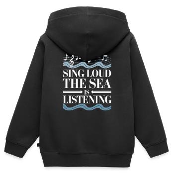 Sailors Sea Shanty Singing Ship Adventures - Kinder Premium Organic Zip Hoodie - Schwarz - Hinten - AI Model Kid Male (0cm)