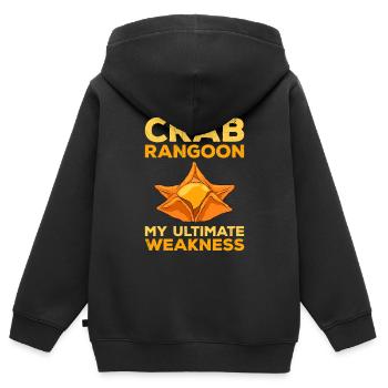 Crab Rangoon Asia Food - Kinder Premium Organic Zip Hoodie - Schwarz - Hinten - AI Model Kid Male (0cm)