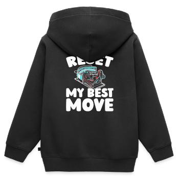 Sim Racing - Sweat Premium à capuche zippé enfant bio - noir - Dos - AI Model Kid Male (0cm)