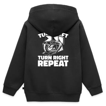 Sim Racing - Sweat Premium à capuche zippé enfant bio - noir - Dos - AI Model Kid Male (0cm)