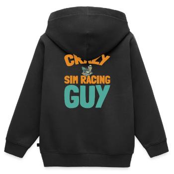 Sim Racing - Sweat Premium à capuche zippé enfant bio - noir - Dos - AI Model Kid Male (0cm)