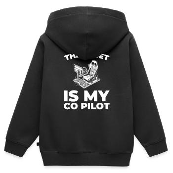 Sim Racing - Sweat Premium à capuche zippé enfant bio - noir - Dos - AI Model Kid Male (0cm)