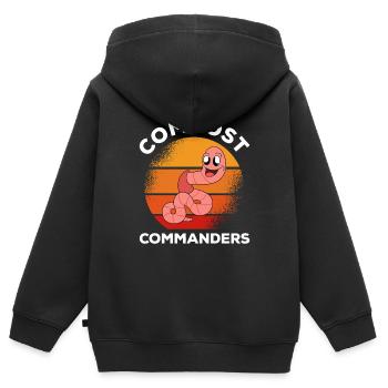 Süßer Wurm lustiger Regenwurm Würmer - Kinder Premium Organic Zip Hoodie - Schwarz - Hinten - AI Model Kid Male (0cm)