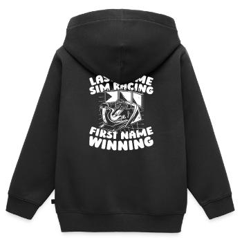 Sim Racing - Sweat Premium à capuche zippé enfant bio - noir - Dos - AI Model Kid Male (0cm)