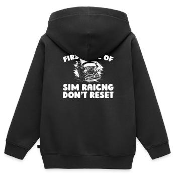 Sim Racing - Sweat Premium à capuche zippé enfant bio - noir - Dos - AI Model Kid Male (0cm)