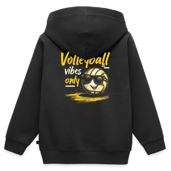 Volleyballspieler Und Fan Spike Servieren - Kinder Premium Organic Zip Hoodie - Schwarz - Hinten - AI Model Kid Male (0cm)