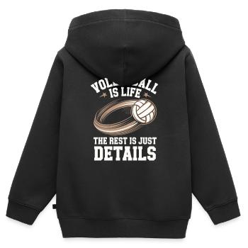 Volleyballspieler Und Fan Spike Servieren - Kinder Premium Organic Zip Hoodie - Schwarz - Hinten - AI Model Kid Male (0cm)