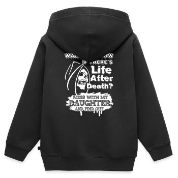Don't Mess With My Daughter - Kids Premium Organic Zip-up Hoodie - black - Back - AI Model Kid Male (0cm)