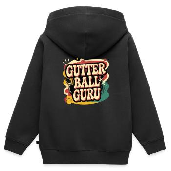 Gutter Ball Guru 10 - Kinder Premium Organic Zip Hoodie - Schwarz - Hinten - AI Model Kid Male (0cm)