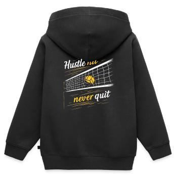 Volleyballspieler Und Fan Spike Servieren - Kinder Premium Organic Zip Hoodie - Schwarz - Hinten - AI Model Kid Male (0cm)