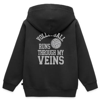 Volleyballspieler Und Fan Spike Servieren - Kinder Premium Organic Zip Hoodie - Schwarz - Hinten - AI Model Kid Male (0cm)