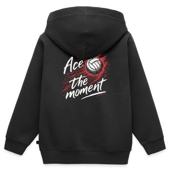 Volleyballspieler Und Fan Spike Servieren - Kinder Premium Organic Zip Hoodie - Schwarz - Hinten - AI Model Kid Male (0cm)