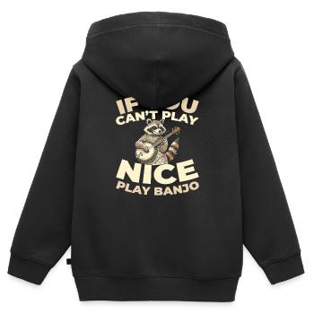 Banjo - Kinder Premium Organic Zip Hoodie - Schwarz - Hinten - AI Model Kid Male (0cm)