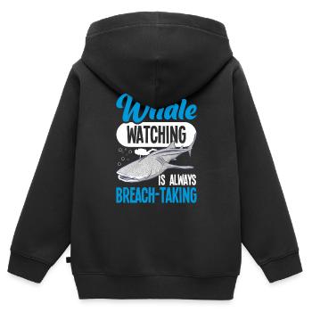 Wal Beobachtung Ist Immer Atemberaubend - Kinder Premium Organic Zip Hoodie - Schwarz - Hinten - AI Model Kid Male (0cm)