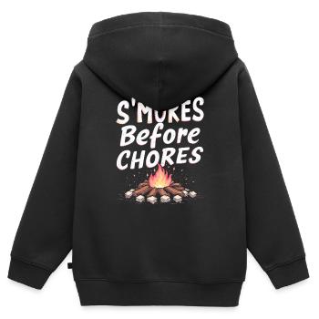 Fire Pits Backyard Gatherings In - Kids Premium Organic Zip-up Hoodie - black - Back - AI Model Kid Male (0cm)