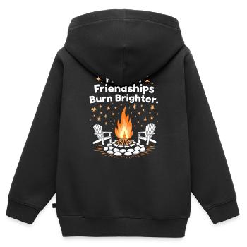 Fire Pits Backyard Gatherings In - Kids Premium Organic Zip-up Hoodie - black - Back - AI Model Kid Male (0cm)