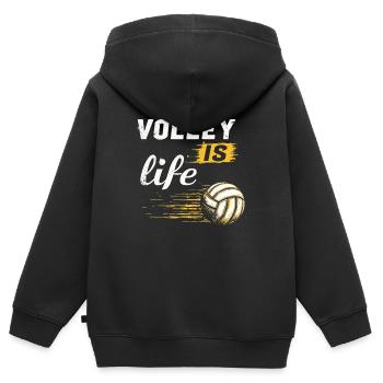 Volleyballspieler Und Fan Spike Servieren - Kinder Premium Organic Zip Hoodie - Schwarz - Hinten - AI Model Kid Male (0cm)