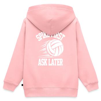 Volleyballspieler Und Fan Spike Servieren - Kinder Premium Organic Zip Hoodie - Rosa - Hinten - AI Model Kid Female (0cm)