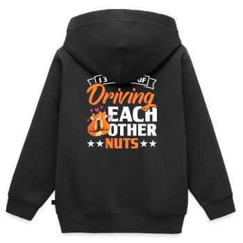 13 Jahre Liebe Zuneigung Fuchs Design - Kinder Premium Organic Zip Hoodie - Schwarz - Hinten - AI Model Kid Male (0cm)