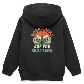 Les marque-pages sont pour les fumeurs Lecture de livres Bookworm - Sweat Premium à capuche zippé enfant bio - noir - Dos - AI Model Kid Male (0cm)