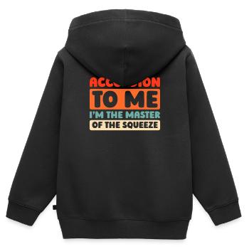 Akkordeon - Kinder Premium Organic Zip Hoodie - Schwarz - Hinten - AI Model Kid Male (0cm)