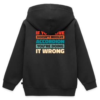 Akkordeon - Kinder Premium Organic Zip Hoodie - Schwarz - Hinten - AI Model Kid Male (0cm)