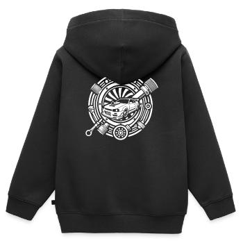 Auto Tuning Logo - Kinder Premium Organic Zip Hoodie - Schwarz - Hinten - AI Model Kid Male (0cm)