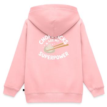 Les amateurs de dim-sum de la cuisine chinoise et des quenelles - Sweat Premium à capuche zippé enfant bio - rose - Dos - AI Model Kid Female (0cm)