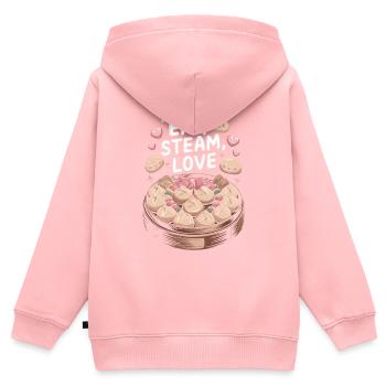 Les amateurs de dim-sum de la cuisine chinoise et des quenelles - Sweat Premium à capuche zippé enfant bio - rose - Dos - AI Model Kid Female (0cm)