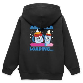 Grand-mère 2024 future grand-mère 2024 Chargement - Sweat Premium à capuche zippé enfant bio - noir - Dos - AI Model Kid Male (0cm)