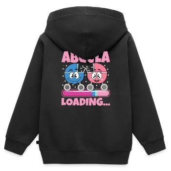 Grand-mère 2024 future grand-mère 2024 Chargement - Sweat Premium à capuche zippé enfant bio - noir - Dos - AI Model Kid Male (0cm)