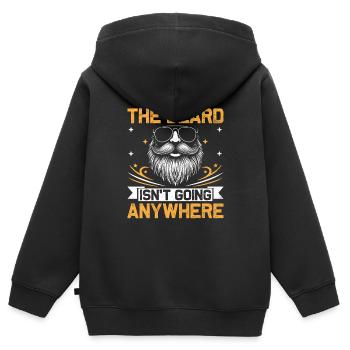 Der Bart geht nirgendwo hin Bärte Gesichtsbehaarung - Kinder Premium Organic Zip Hoodie - Schwarz - Hinten - AI Model Kid Male (0cm)