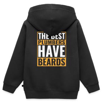 Die besten Klempner haben Bärte Klempner Klempner Klempner - Kinder Premium Organic Zip Hoodie - Schwarz - Hinten - AI Model Kid Male (0cm)