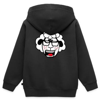 Schaf Nerd Hornbrille Brille Spange Geek Schlau - Kinder Premium Organic Zip Hoodie - Schwarz - Hinten - AI Model Kid Male (0cm)
