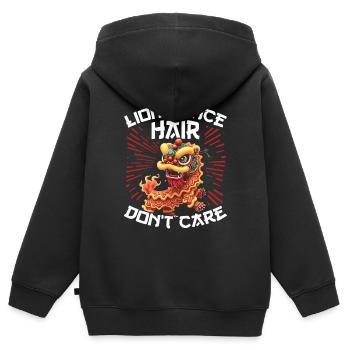 Lion Dance Chinesisches Neujahr Löwentanz - Kinder Premium Organic Zip Hoodie - Schwarz - Hinten - AI Model Kid Male (0cm)