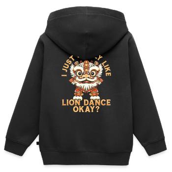 Lion Dance Chinesisches Neujahr Löwentanz - Kinder Premium Organic Zip Hoodie - Schwarz - Hinten - AI Model Kid Male (0cm)