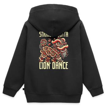 Lion Dance Chinesisches Neujahr Löwentanz - Kinder Premium Organic Zip Hoodie - Schwarz - Hinten - AI Model Kid Male (0cm)